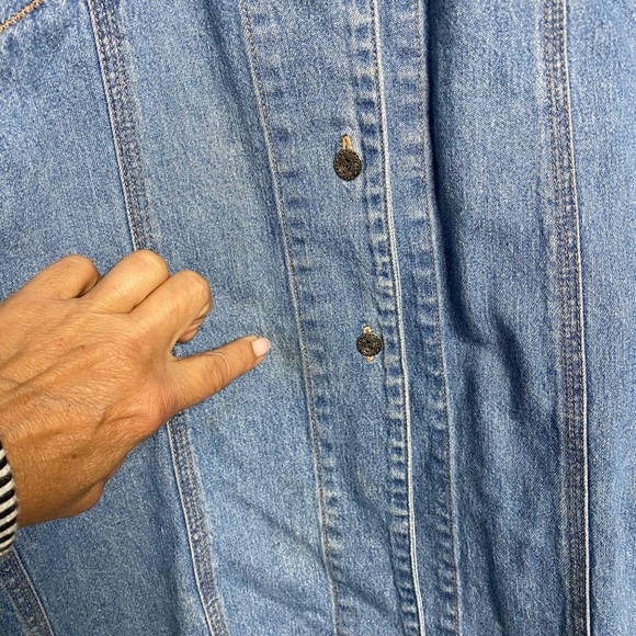 Ary Cooper vintage SOFT 100%COTTON denim shirt with flannel edged collar size M - Picture 8 of 9